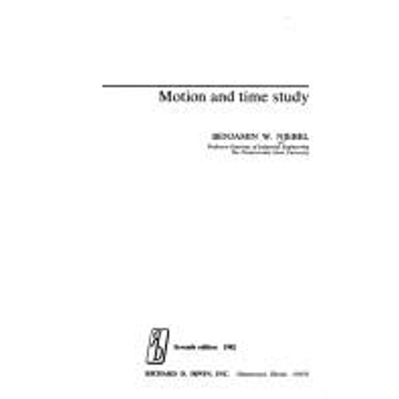 Pre-Owned Motion and Time Study (Hardcover) 9780256025279