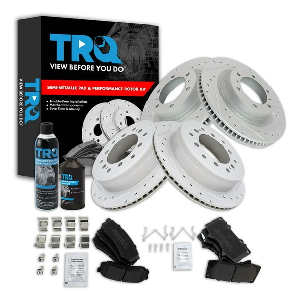 TRQ Performance Front and Rear Brake Pad & Rotor Kit BKA45674 Fits Select 2010-2022 Toyota 4Runner , 2010-2022 Lexus GX460