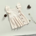 thumbnail image 6 of Douhoow Summer Infant Baby Girls Dress Casual Solid Princess Square Collar Fly Sleeve Dress, 6 of 8