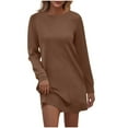thumbnail image 2 of Neewe Women's Casual Plain Simple Long Sleeve T-Shirt Loose Dress, 2 of 7