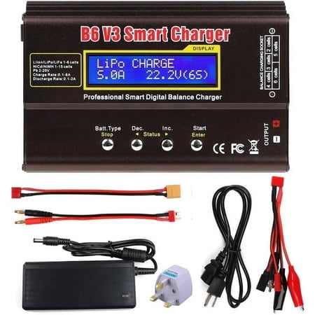 V3 80W 6A Battery Charger LiHv Lipo NiMh Li-ion Ni-Cd Digital RC Charger Lipro Balance Charger Discharger 15V 6A Adapter