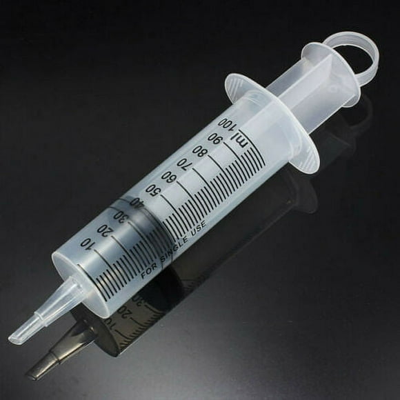 100ml Plastic Syringe Reusable Tube Clear for Measuring Liquids Medical Metric