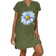 thumbnail image 1 of Sexy Vestidos Cortos de Verano para las Mujeres 2025 Moda Suelta de Ocio Vestido de Manga Corta con Cuello en V, Vestido Casual de Rodilla, 1 of 6