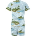 thumbnail image 3 of Pejock Men's Hawaiian Matching Set Summer Beach 2 Piece Outfits Flower T-Shirts and Shorts M-5XL, 3 of 5