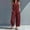 Wine, variant on Women's Casual Loose Overalls Jumpsuits One Piece Sleeveless Wide Leg Long Pant Rompers With Pockets White M