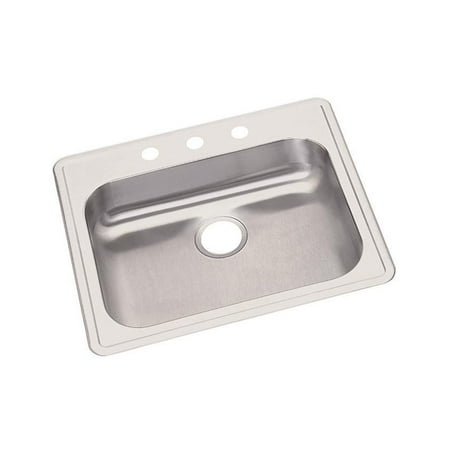 Elkay GE125211 Dayton Stainless Steel 25  x 21-1/4  x 5-3/8   Single Bowl Top Mount Kitchen Sink