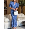 thumbnail image 6 of Women'S Maxi Dress Short Sleeves Wrap V Neck Long Dresses S, 6 of 9