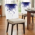 thumbnail image 3 of Blue Translucent Floral Dining Chair Back Cover Only, Gradient Art Watercolor Decor Set of 8 Chair Back Covers, Removable Washable for Dining Room, Banquet & Holiday Decoration, 3 of 9