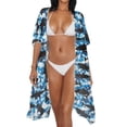 thumbnail image 3 of HELLHERO High Quality Fabrics Bathing Suit Cover Up for Beach Lightweight Free Size Long Kimono Swimsuit Cover Up Shark Silhouette, 3 of 6