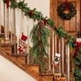 thumbnail image 6 of Artificial Christmas Teardrop Swags, 28" Pine Needle Norfolk Greenery Teardrop Door Wreath with red Berries and Pine Cone for Xmas Stairway Fireplace Indoor/Outdoor Decor, 6 of 8