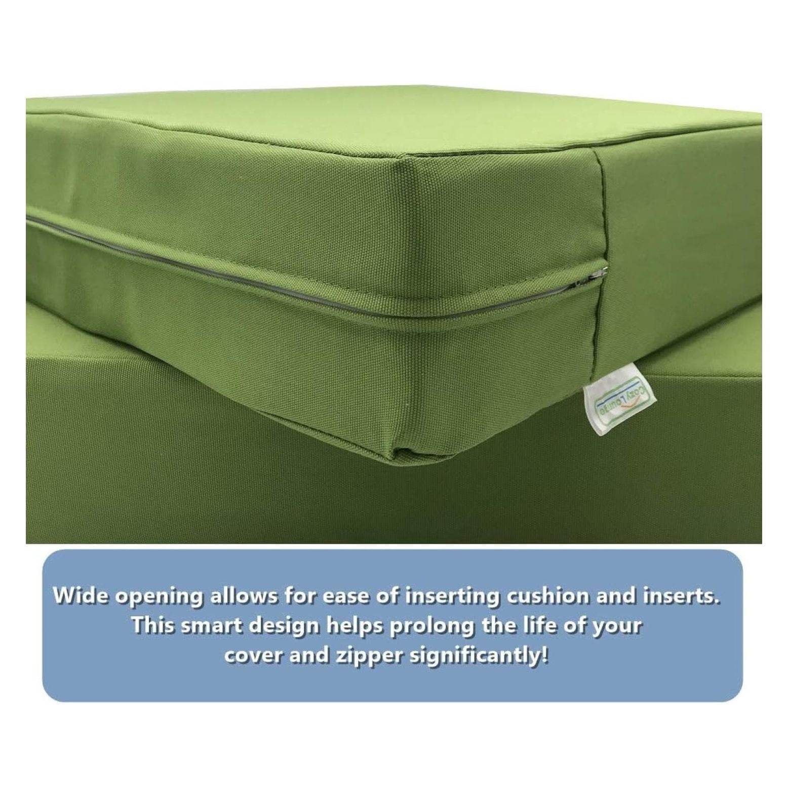 Indoor Outdoor Water High UV Resistant Patio Chair Cushion Cover (Pistachio Green, 24"x24"x4" (1 Cover))