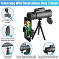 thumbnail image 2 of DEBGFS Télescope Monoculaire Portable Étanche 9500m 40X60 Extérieur Vision Jour Nuit Monoculaire Objectif Optique HD Double Mise au Point Zoom Optique Étanche pour Randonnée Camping Chasse Tourisme, 2 of 7