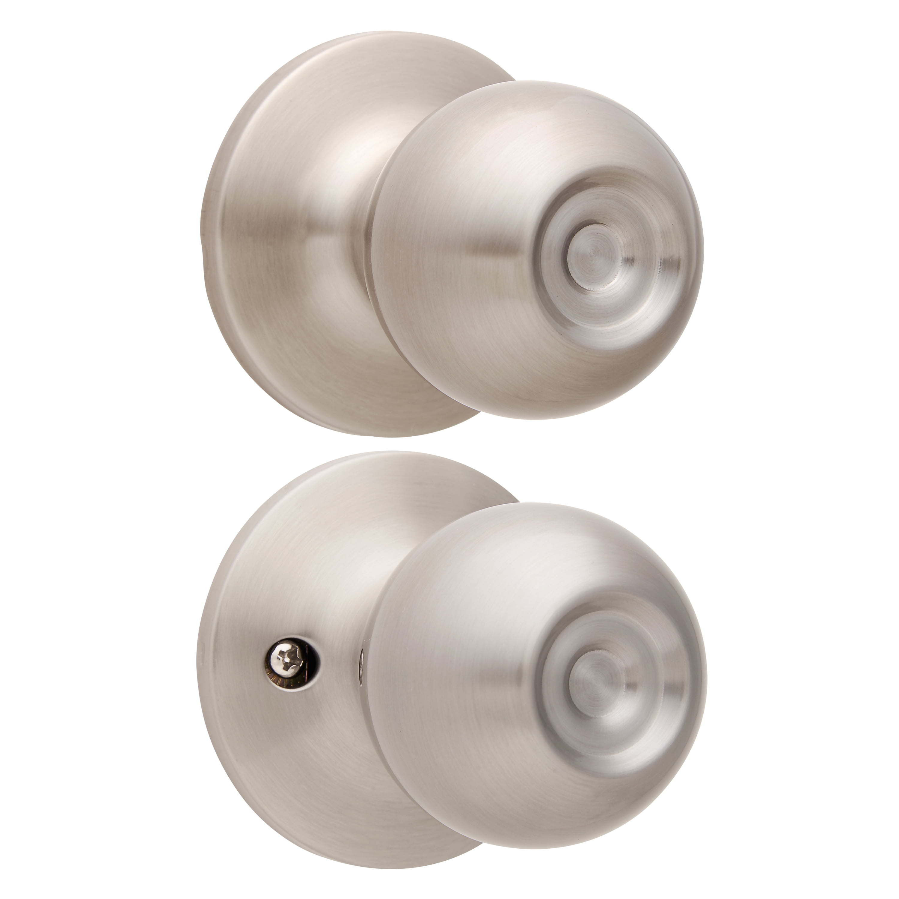 Brinks Interior NonLocking Passage Ball Doorknob, Satin Nickel Finish