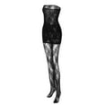 thumbnail image 4 of MIUOWANP Summer Women's Sexy Style Lace Wrapped Chest Dress with Close fitting Socks Set with V-neck Dress Sleeveless One Shoulder Mid calf Dress, 4 of 7