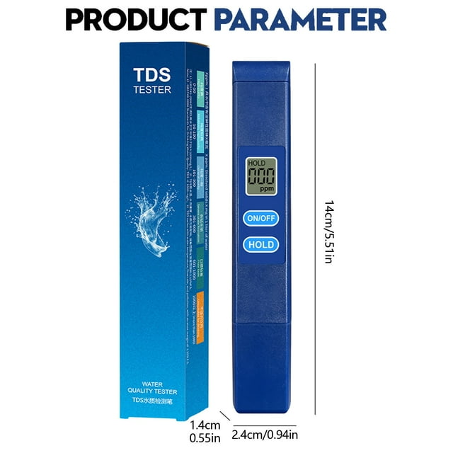 Zero Water Tester,Drinking Water Tester,Tds Water Tester,0-9990 Ppm Meter Water Quality Tester,Portable Water Tester for Drinking Water,Tds Meter Digital Water Tester,1 Pack