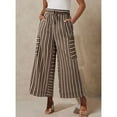 thumbnail image 6 of nochalofo Black Dress Pants Women, Women Drawstring Striped Pants Loose Wide Leg Pants Casual Palazzo Pants Trousers with Pockets, 6 of 7