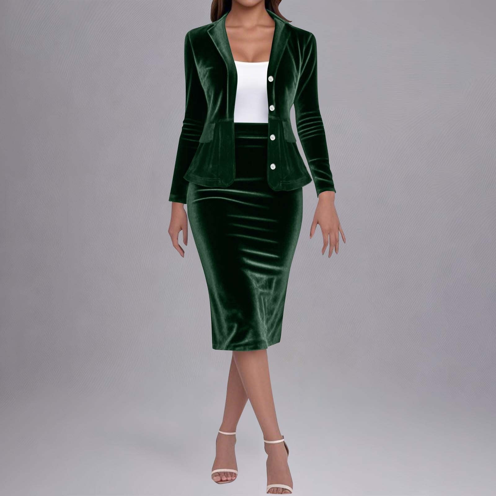 Workout Hoodie Suit Set Womens Suit Skirts Set Velour Formal