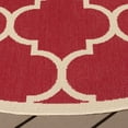 thumbnail image 5 of Safavieh Courtyard Alyssa Geometric Indoor/Outdoor Area Rug, Red/Bone, 7'10" x 7'10" Round, 5 of 13