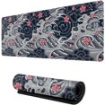 thumbnail image 1 of Japanese Wave with Sakura Gaming Mouse Pad XL, Extended Large Full Desk Mousepad 31.5 X 11.8 Inch, Big Mouse Pad with Stitched Edge, Non-Slip Long Computer Keyboard Mat for Office & Home by Caburywe, 1 of 5