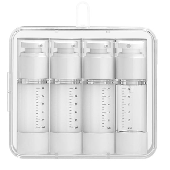UHIAGREE 4 Pack Airless Pump Bottles, 1 oz 30ml Travel Spray Refillable Containers Bottles(Clear)
