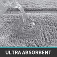 thumbnail image 3 of Machine Washable Bathroom Rug, Grey Bath Mat with Non-Slip TPR Backing, Ultra-Thick and Plush Microfiber, Perfect for Shower Area, 16"X24", 3 of 8