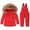 Red, variant on Winter Warm Outdoor Jackets Coats Boys Girls Fashion Solid Color Down Jackets Keep Thickening Warm Outdoor Coat Jumpsuit Set