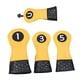 thumbnail image 3 of Juego de 4 fundas para palos de golf kusrkot Amarillo Cuero PU Tela de malla 1 3 5, 3 of 8