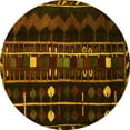 thumbnail image 1 of Ahgly Company Machine Washable Indoor Round Southwestern Yellow Country Area Rugs, 6' Round, 1 of 4