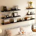 thumbnail image 2 of Fairy 10pcs Floating Shelves, Width 4.7 inches Wall Shelves, Home Wood Shelf Wall Mounted, Black Gold, 2 of 7
