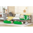 thumbnail image 4 of EUROCO Twin Size Daybed with Desk and Green Leaf Shelf and Drawers for Kids, Antique Gray, 4 of 15