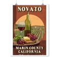thumbnail image 2 of Marin County, California, Novato, Wine Tasting Vintage Sign (9x12 Wall Art Print, Home Decor), 2 of 3