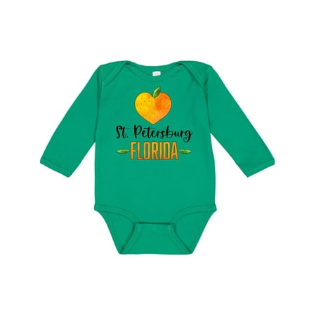 

Inktastic St. Petersburg Florida Orange in Heart Gift Baby Boy or Baby Girl Long Sleeve Bodysuit