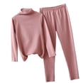 thumbnail image 1 of Guardurnaity Ropa interior térmica de algodón para mujer, pijama adelgazante de manga larga, traje elástico de cuello medio alto, camisa cálida, conjuntos de ropa Rosado SG, 1 of 6