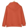 thumbnail image 6 of Women's Solid Color Pullover Hoodie with Drawstring and Side Pockets, French Terry Casual Streetwear Sweatshirt for Lounge Comfort, Daily Wear and Outdoor Activities Orange XXL, 6 of 8