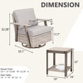 thumbnail image 3 of Auzfy 3 Piece Rocker Patio Set, PE Wicker Swivel Rocking Chairs and Table for Balcony Porch, Grey, 3 of 7