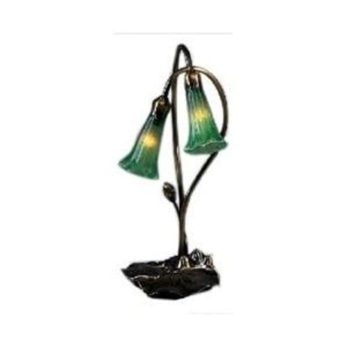 Meyda Tiffany - 13481 - Two Light Accent Lamp - Green Pond Lily - Bronze-23pack
