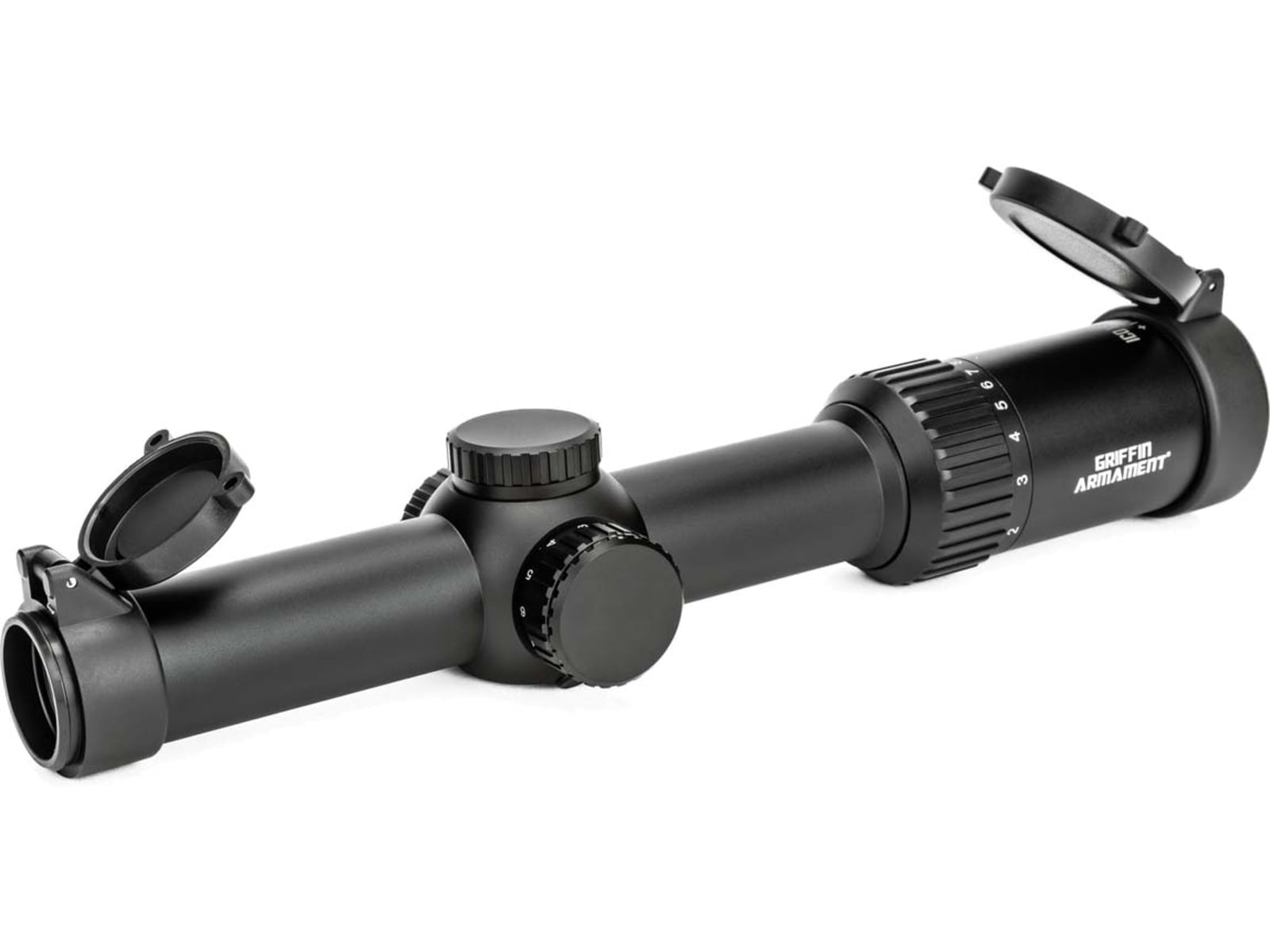 Griffin Armament ICO 1-8x28 LPVO Rifle Scope, First Focal Plane, MIL, Red, Black