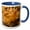Blue/White, variant on 3drose, Free-ranging Buff Orpington Chickens., 11oz Two-tone Black Mug