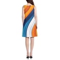 thumbnail image 3 of FORMRS Summer Dress for Women Loose U Neck Sleeveless Midi Beach Sundresses with Pockets, Orange Abstract Wavy, 3 of 8