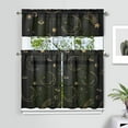 thumbnail image 2 of Night Celestial Kitchen Curtains Set Gothic Sun Moon Astrology Print Starry Night Cosmic Aesthetic Mystical Golden Witchy Spiritual Tier and Valance Rod Pocket Curtains for Living Room or Kitchen, 2 of 6