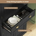 thumbnail image 6 of Gymax 72'' Kitchen Pantry Storage Cabinet Tall Freestanding Cupboard w/ 4 Doors Large Drawer Black, 6 of 8