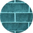 thumbnail image 1 of Ahgly Company Machine Washable Indoor Round Transitional Bright Turquoise Blue Area Rugs, 7' Round, 1 of 7