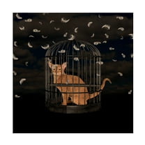 Lori Hutchison 'BirdCaged Cat' Canvas Art