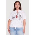 thumbnail image 2 of Women's Plus Size Distressed London Graphic Knot Front Tee, 2 of 4
