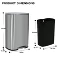 thumbnail image 3 of YRLLENSDAN,Kitchen Trash Can 13 Gallon,Kitchen Trash Can with Lid,Stainless Steel Trash Can,Simple Human Trash Can,with Foot Pedals,SS, 3 of 7