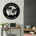 thumbnail image 4 of Craftnamesign Custom Tropical Patio Backyard Metal Wall Art LED Light, Palm Tree Pool Name Sign, 4 of 5