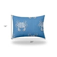 thumbnail image 3 of HomeRoots 14" X 20" Blue, White Crab Zippered Coastal Lumbar Indoor Outdoor Pillow Cover, 3 of 5
