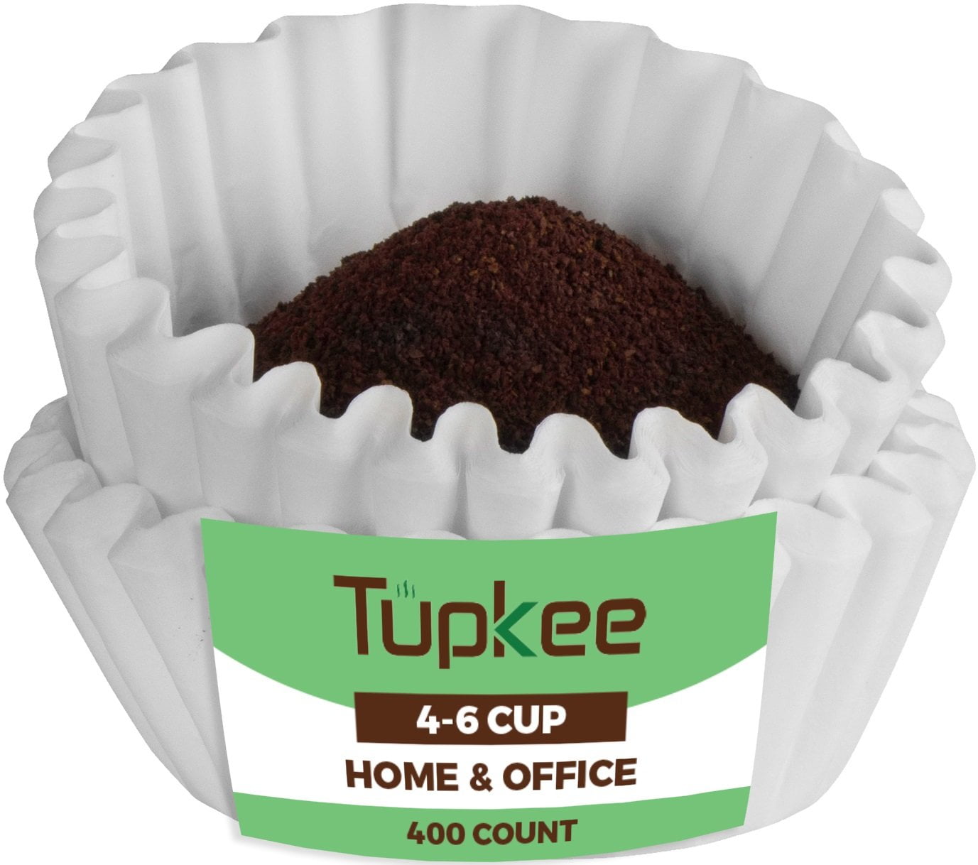 Tupkee Coffee Filters 46 Cups, Junior Basket Style, White Paper
