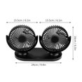 thumbnail image 3 of USB Dual Head Car Fan Portable Air Conditioner Auto Cooler Ventilation 12V, 3 of 7