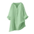 thumbnail image 1 of WEAIXIMIUNG Teacher Shirts Plus Size 5X Womens Loose Buttons Down Blouse Tops Solid Casual Long Sleeve Shirt Blouse, 1 of 5